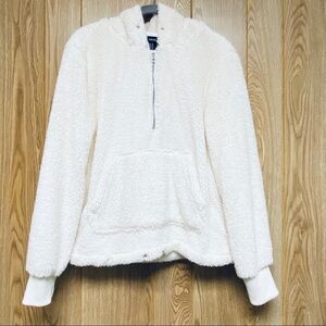 Forever 21 Quarter Zip Teddy Hoodie